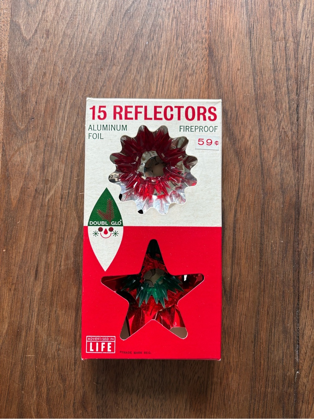 Vintage Box of Doubl-Glo Aluminum Foil Fireproof Reflectors, Christmas, Tree